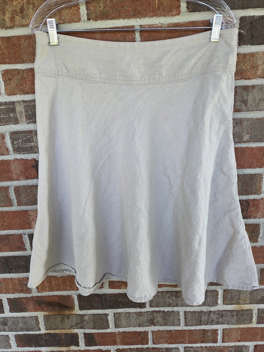 Merona Light Beige A-Line Linen Skirt Size 12